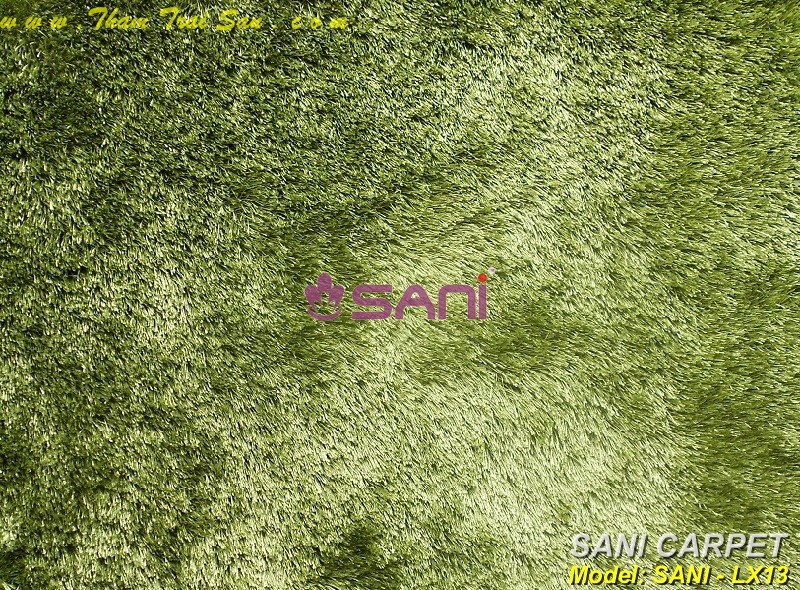 Thảm lông xù một màu xu green x13