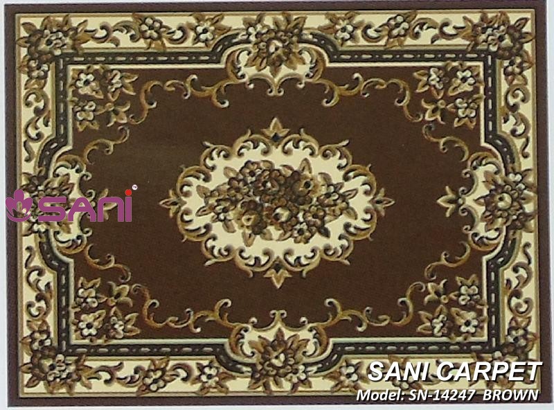 Mẫu thảm hoa văn giá rẻ SN-14247 BROWN tham gia re pride sani 14247 brown