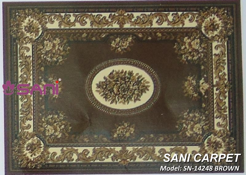 Mẫu thảm hoa văn giá rẻ SN-14248 BROWN tham gia re pride sani 14248 brown