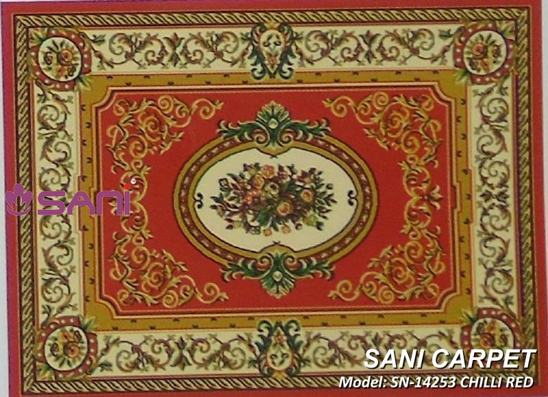 Mẫu thảm hoa văn giá rẻ SN-14253 CHILLI RED tham gia re pride sani 14253 chilli red