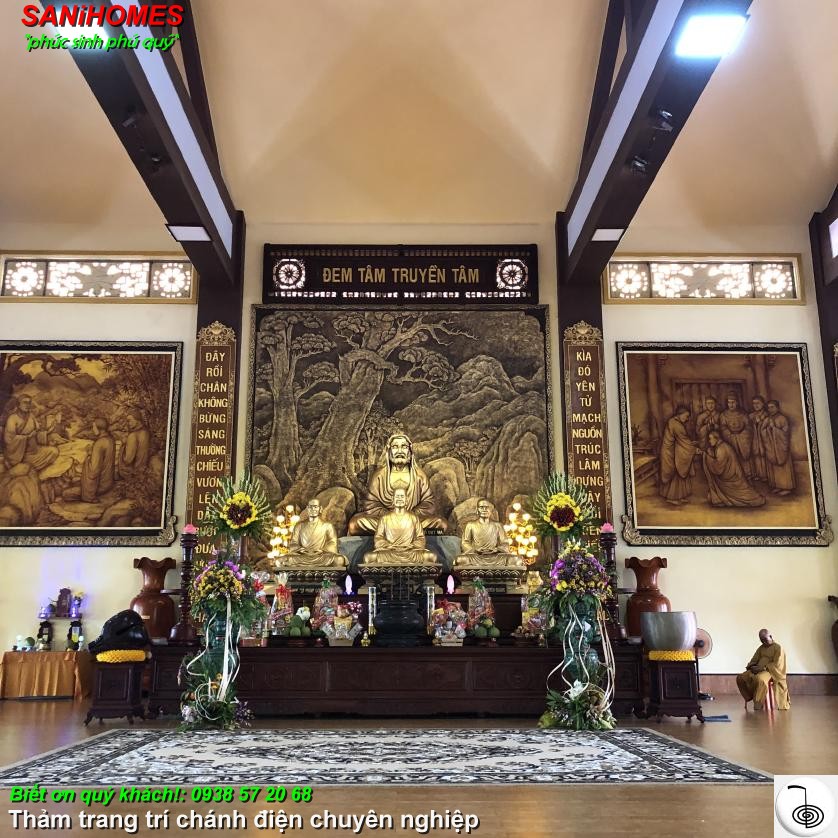 tam tham hoa van trai trang tri truoc ban tho su to tai vinh long