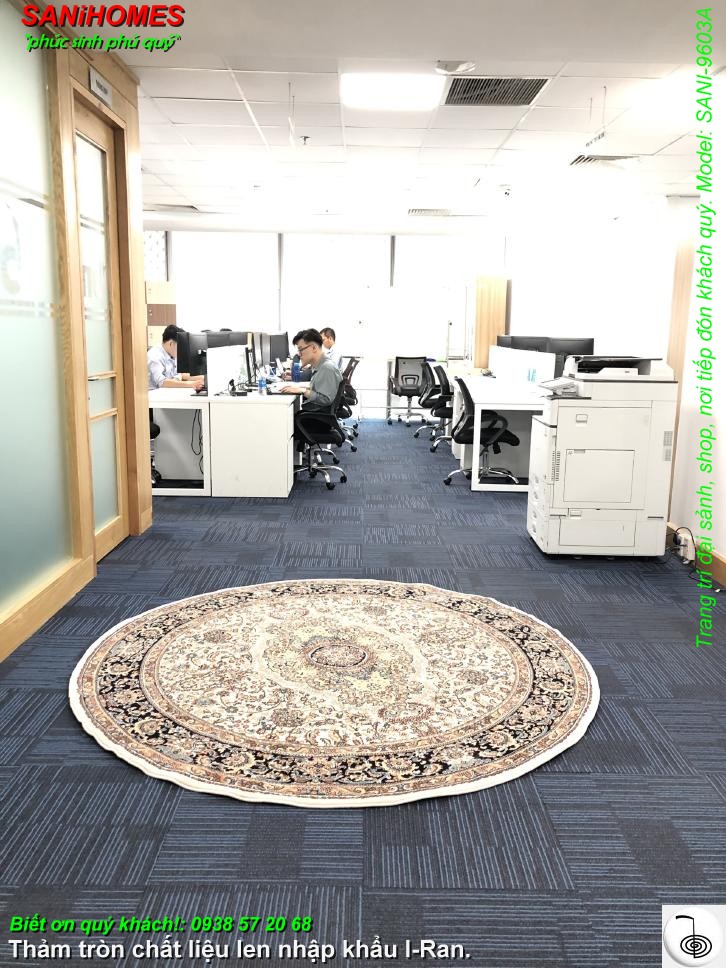 Thảm tròn trang trí ở văn phòng kích thích ấn tượng sáng tạo