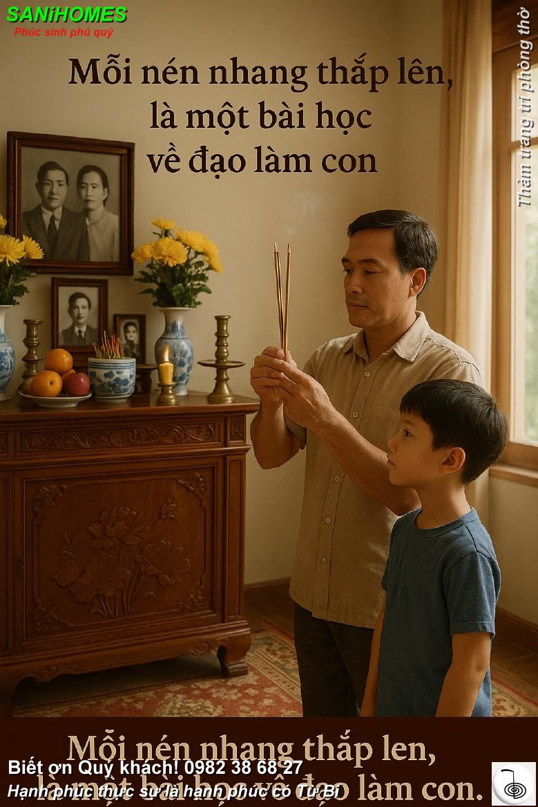 Mỗi nén nhang thắp lên, là một bài học về đạo làm con