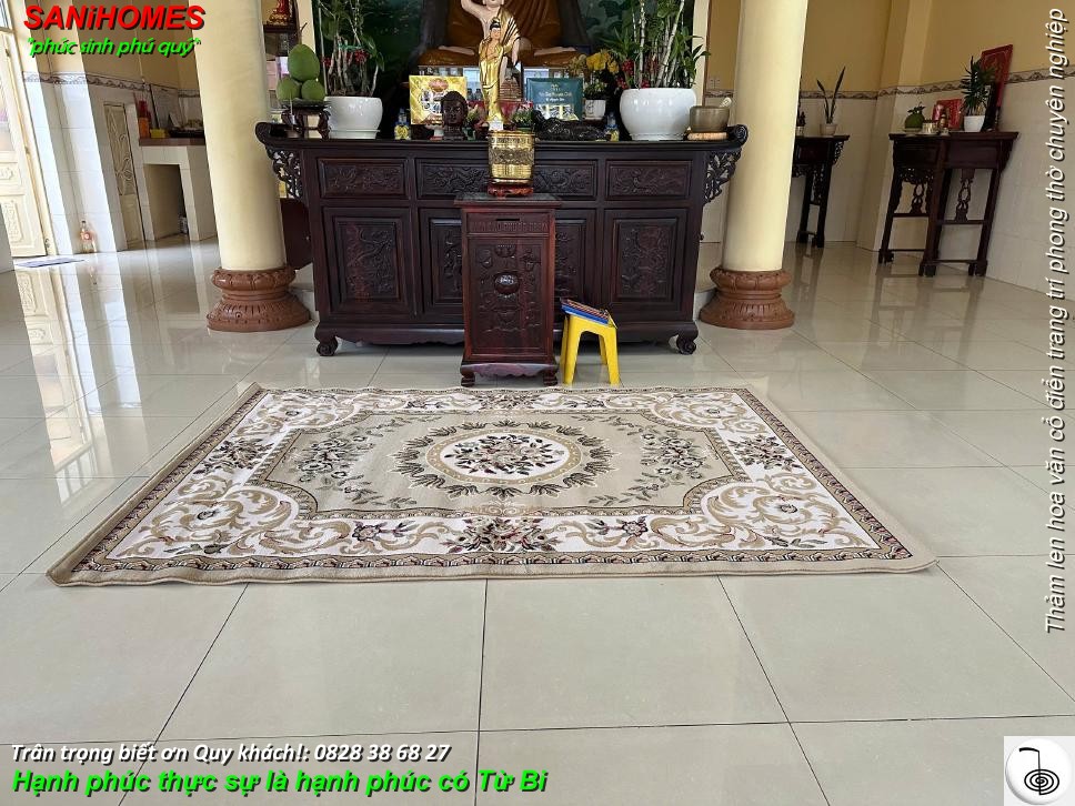 Ý nghĩa của việc trải thảm hoa văn cổ điển trước chánh điện